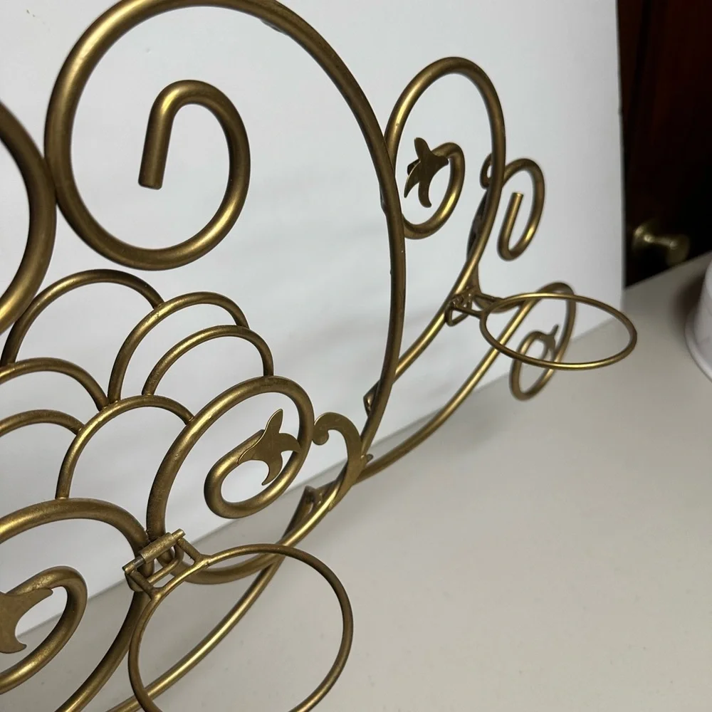 Home interiors Fleur de lis Hollywood Regency Hanging wall Candle Holder